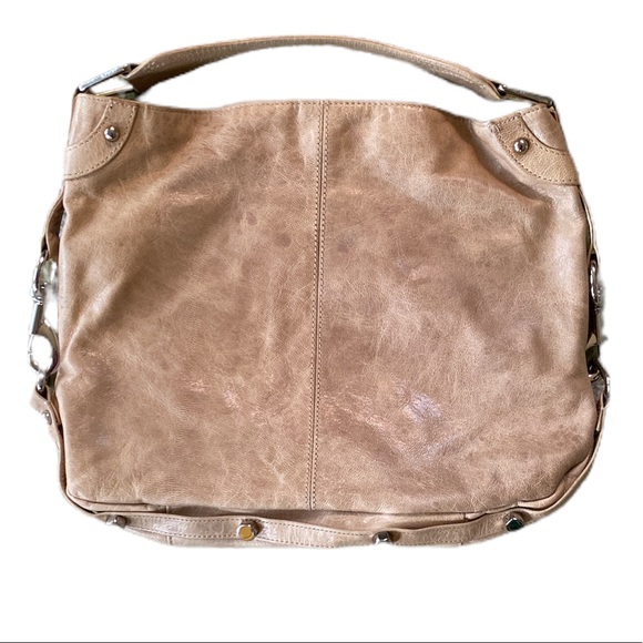 Rebecca Minkoff Nikki Camel Light Tan Silver Studded Handbag Hobo Purse - Picture 3 of 16